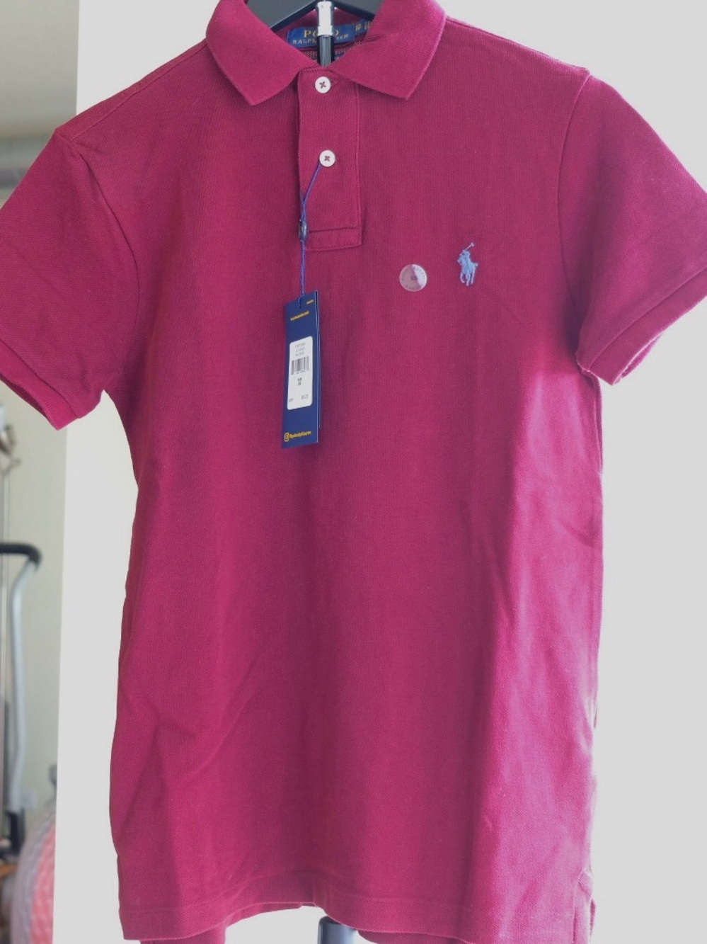 Polo Cotton Pique Polo in Burgundy